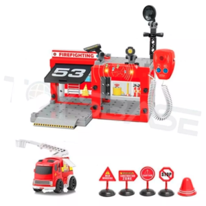 Estacion De Bomberos Armable 67 Pcs Luz